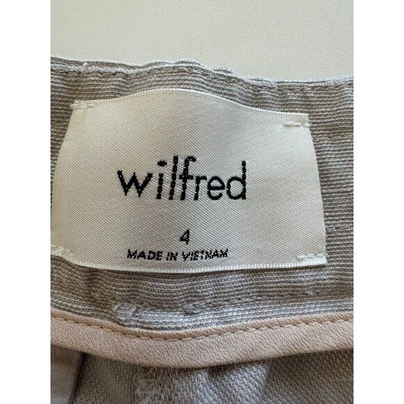 Wilfred Aritzia Linen Blend Button Fly Cropped Trouser Pants Gray Size 4 - Picture 3 of 9